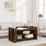 vidaXL Table basse chêne fumé 100x50x50 cm bois d'ingénierie