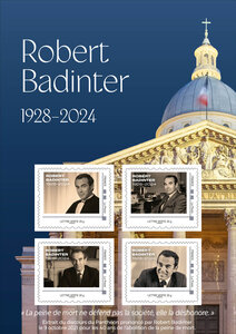 Collector 4 timbres - Robert Badinter (1928-2024) - Lettre Verte