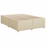 vidaXL Sommier à lattes de lit avec matelas Crème 140x190 cm Tissu