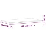 vidaXL Dessus de bureau 110x(55-60)x2 5 cm bois massif de hêtre