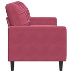 vidaXL Canapé à 3 places Rouge bordeaux 180 cm Velours