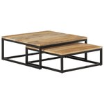 vidaXL Tables gigognes 2 Pièces Bois solide de manguier