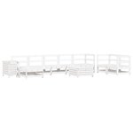 vidaXL Salon de jardin 10 Pièces blanc bois de pin massif