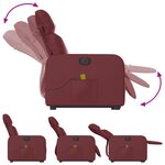vidaXL Fauteuil inclinable de massage électrique rouge bordeaux