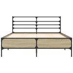 vidaXL Cadre de lit chêne sonoma 140x200 cm bois d'ingénierie et métal