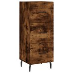 vidaXL Buffet haut Chêne fumé 34 5x34x180 cm Bois d'ingénierie