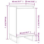 vidaXL Buffets 2 Pièces blanc brillant 40x35x70 cm bois d'ingénierie