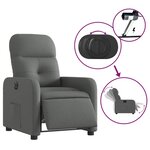 vidaXL Fauteuil inclinable électrique Gris foncé Tissu