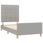vidaXL Cadre de lit avec tête de lit Gris clair 90x190 cm Tissu