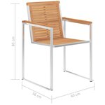 vidaXL Chaises de jardin lot de 4 avec coussins Bois de teck massif