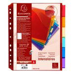 Intercalaires Avec Pochette Polypropylène 6 Positions - A4 Maxi - Couleurs Assorties - X 10 - Exacompta