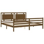 vidaXL Cadre de lit avec tête de lit marron miel 200x200cm bois massif