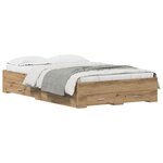 Cadre de lit vidaXL avec tiroirs Chêne Artisan 120x190 cm Bois reconstitué