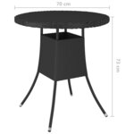 vidaXL Table de jardin Noir 70x70x73 cm Résine tressée