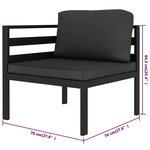 vidaXL Salon de jardin 10 Pièces avec coussins Aluminium Anthracite