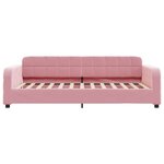 vidaXL Lit de jour avec gigogne et tiroirs rose 90x200 cm velours