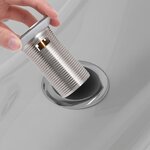vidaXL Drain à poussoir avec débordement Chrome 6 4x6 4x9 1 cm