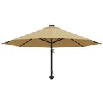 vidaXL Parasol mural avec mât métallique 300 cm Taupe