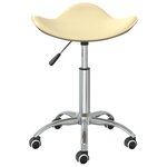 vidaXL Chaise de bureau Crème Similicuir