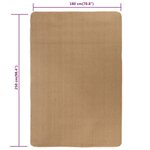 vidaXL Tapis en jute avec endos en latex 180x250 cm