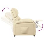 vidaXL Fauteuil inclinable Crème Tissu