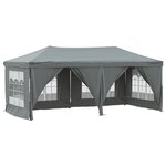 vidaXL Tente de réception pliable avec parois Anthracite 3x6 m