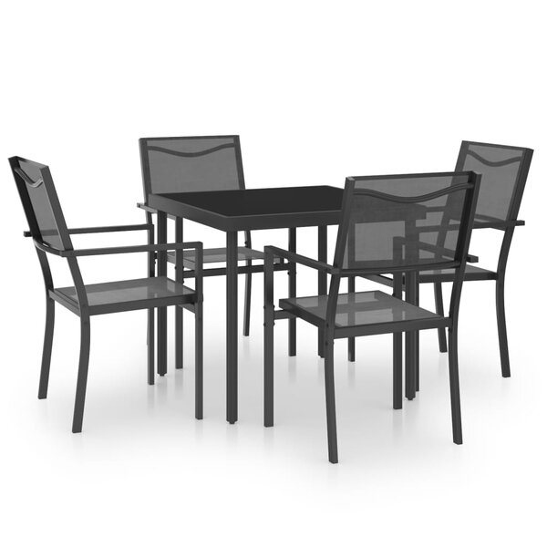 vidaXL Mobilier de salle à manger d'extérieur 5 Pièces Acier