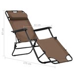 vidaXL Chaises longues pliables lot de 2 avec repose-pied Acier Marron