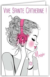Carte sainte catherine bonne fête 25 novembre avec enveloppe blanche 12x17 5cm