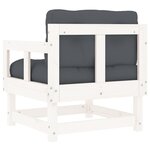 vidaXL Chaises de jardin et coussins lot de 2 blanc bois de pin massif