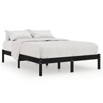 vidaXL Cadre de lit Noir Bois massif 150x200 cm Très grand
