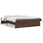 vidaXL Cadre de lit chêne marron 160x200 cm bois d'ingénierie et métal