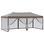 vidaXL Tente de réception pliable avec parois Taupe 3x6 m