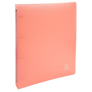 Classeur 4 Anneaux 30 Mm Polypropylène Chromaline Pastel - A4 Maxi - Corail - Exacompta