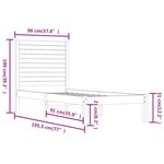 vidaXL Cadre de lit bois massif 90x190 cm simple