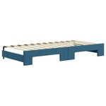 vidaXL Lit de jour avec lit gigogne et matelas bleu 90x200 cm velours
