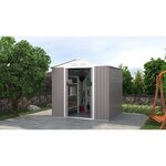 Abri de jardin en acier 4,07 m² - Kit d'ancrage inclus - Taupe
