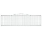vidaXL Paniers à gabions arqués 3 Pièces 400x30x100/120 cm Fer galvanisé