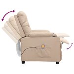 vidaXL Fauteuil de massage Crème Tissu