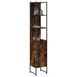 vidaXL Armoire de bain chêne fumé 33x33x185 5 cm bois d'ingénierie