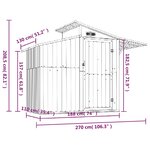 vidaXL Abri de jardin Gris 270x130x208 5 cm Acier galvanisé