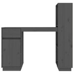 vidaXL Bureau Gris 110x53x117 cm Bois massif de pin