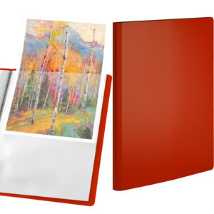 ACROPAQ Display Book - Classeur d'Affichage à Grande Capacité en Rouge au Format A4 avec 40 Pochettes - En Polypropylène Résistant