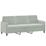 vidaXL Ensemble de canapés 3 Pièces gris clair velours