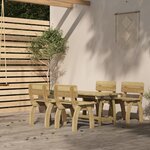 vidaXL Mobilier de salle à manger de jardin 5 Pièces Bois de pin imprégné