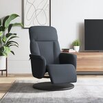 vidaXL Fauteuil inclinable avec repose-pied gris foncé velours