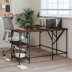 vidaXL Bureau chêne marron 139x139x75 cm bois d'ingénierie