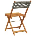 vidaXL Chaises de jardin pliantes lot de 8 gris poly rotin bois massif