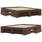 vidaXL Cadre de lit sans matelas chêne marron 140x200 cm