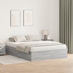Lit de rangement vidaXL Gris Sonoma 160x200 cm